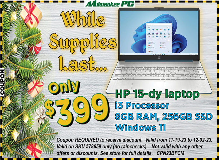 Special on a new HP laptop - while supplies last